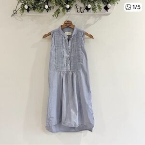 Nili Lotan Blue Striped Pleated Shirt Dress XS ZZ2460